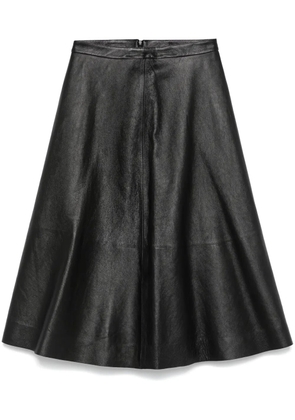 Balenciaga leather midi skirt - Black