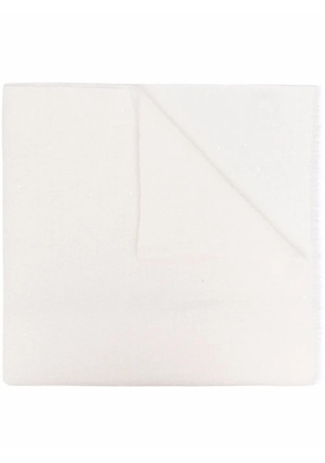 Brunello Cucinelli frayed edge scarf - White