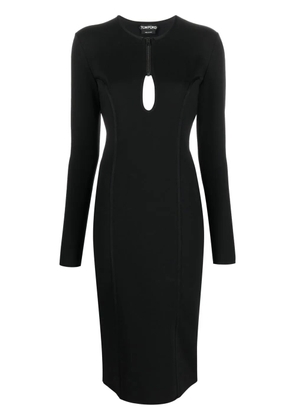 TOM FORD keyhole detail midi dress - Black