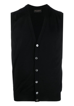 Dell'oglio V-neck merino wool vest - Black