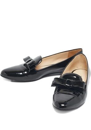 Prada Pre-Owned bow-detail slip-on loafers - Black