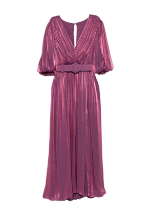 Costarellos Mira pleated belted midi dress - Pink