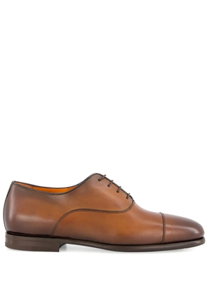 Santoni polished-leather Oxford shoes - Brown