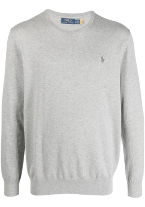 Polo Ralph Lauren logo-embroidered cotton-cashmere jumper - Grey