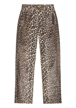 GANNI leopard-print trousers - Brown