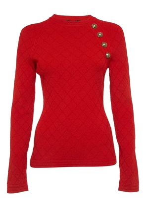 Balmain Pre-Owned button-detailed top - Red