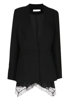Simkhai collarless single-breasted jacket - Black