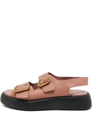 Tod's double-buckle leather sandals - Pink