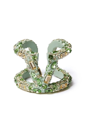 Valentino Garavani VLogo crystal-embellished ring - Green