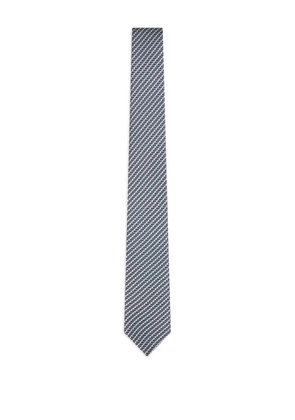 Giorgio Armani jacquard geometric silk tie - Blue