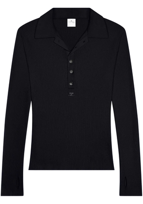 Courrèges cotton-wool blend polo shirt - Black