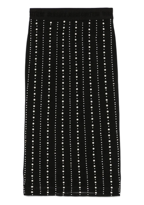 Versace Jeans Couture pearl-embellished midi skirt - Black