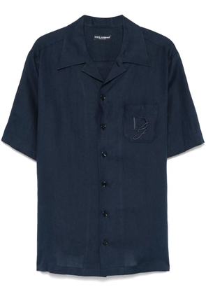 Dolce & Gabbana logo-embroidered shirt - Blue