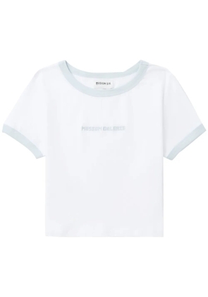 Musium Div. logo-embroidered cropped T-shirt - White