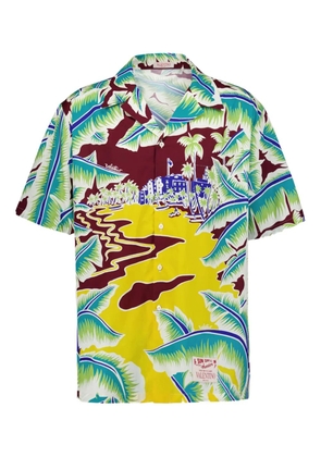 Valentino Garavani Surf Rider-print cotton bowling shirt - Blue