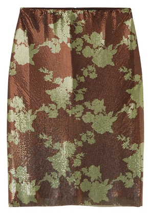 Versace Wild Roses A-Line midi skirt - Brown