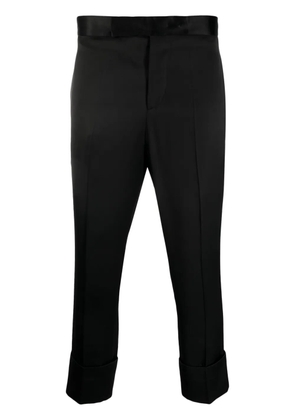 SAPIO satin-finish cropped tailored trousers - Black
