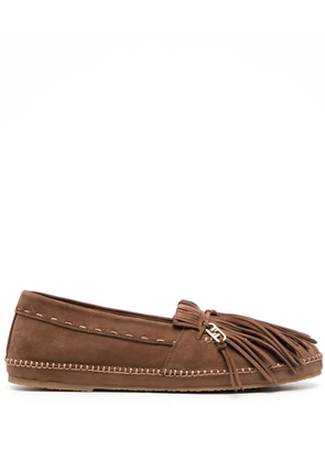 FENDI O'Lock suede loafers - Brown