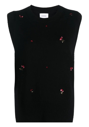 Barrie floral-embroidery cashmere jumper - Black