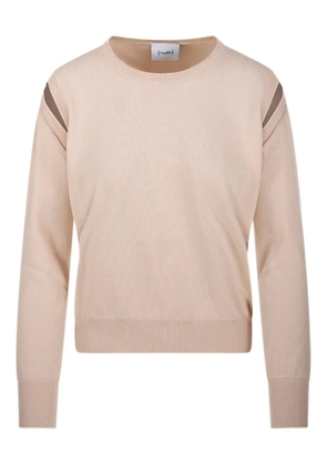 Nude striped-detail sweater - Neutrals