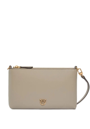 PINKO mini zip-fastening logo-plaque clutch bag - Neutrals