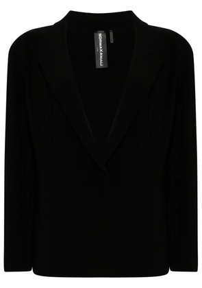 Norma Kamali Easy-fit single-breasted jacket - Black