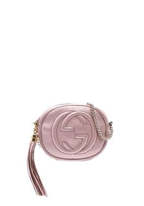 Gucci Pre-Owned 2016-2025 Mini Metallic Pebbled Calfskin Soho Chain crossbody bag - Pink
