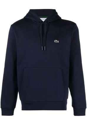 Lacoste logo-patch fleece hoodie - Blue