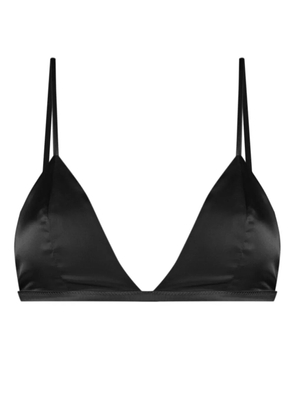 Kiki de Montparnasse triangle-cup silk bra - Black
