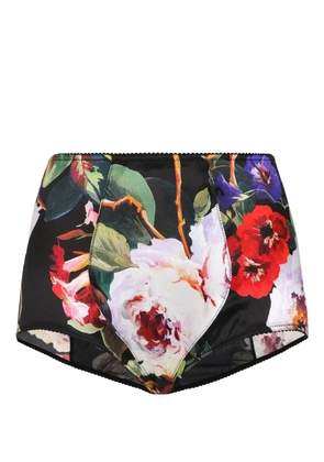 Dolce & Gabbana floral-print silk blend briefs - Black