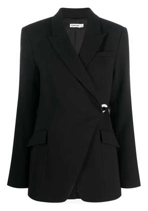 Simkhai Eva crossover-neck clasp-fastening blazer - Black