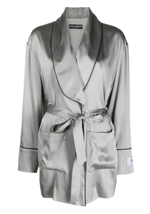 Dolce & Gabbana belted satin jacket - Grey