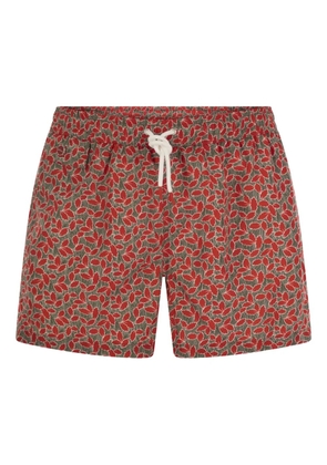 Kiton floral-pattern swim shorts - Red