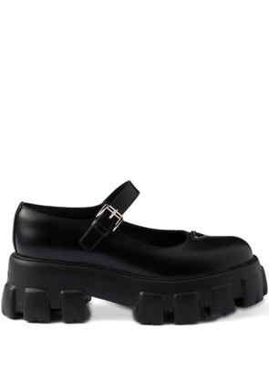 Prada logo-detail flat pumps - Black