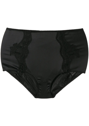 Dolce & Gabbana high-waisted lace-detail satin briefs - Black