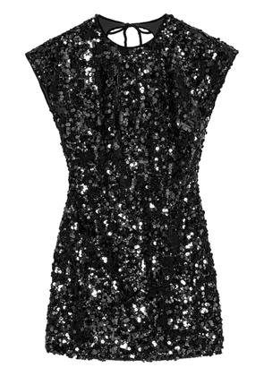 GANNI sequin-embellished mini dress - Black