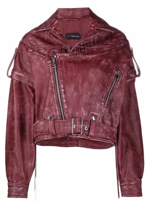 Manokhi oversized-fit biker jacket - Red