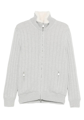 Fileria ribbed zip cardigan - Grey