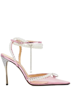 MACH & MACH Diamond of Elizabeth crystal-pearl pumps - White