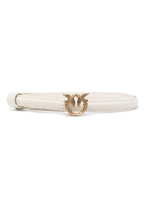 PINKO logo-buckle leather belt - White