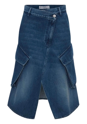 JW Anderson cargo denim midi skirt - Blue