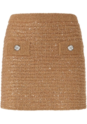 PINKO sequin-embellished mini skirt - Neutrals