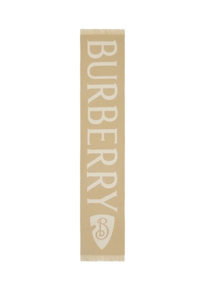 Burberry logo-jacquard wool scarf - Neutrals