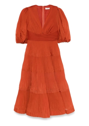 ZIMMERMANN pleated midi dress - Red