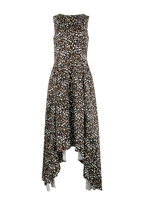 LOEWE abstract-print dress - Brown