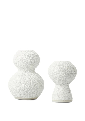 Marloe Marloe Lava + Bone textured candle holders (set of two) - White