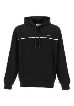 Lacoste tape-trimmed cotton hoodie - Black