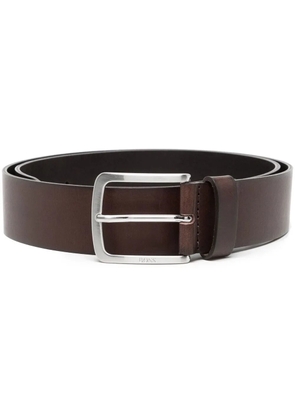 BOSS logo-engraved buckle belt - Brown