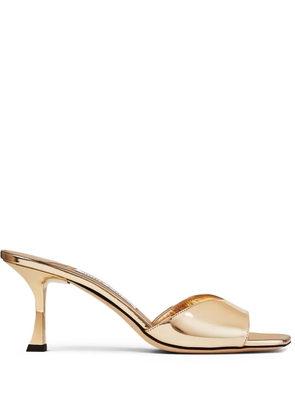 Jimmy Choo Skye 70mm metallic mules - Gold