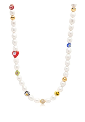 Nialaya Jewelry Smiley Face pearl necklace - Gold